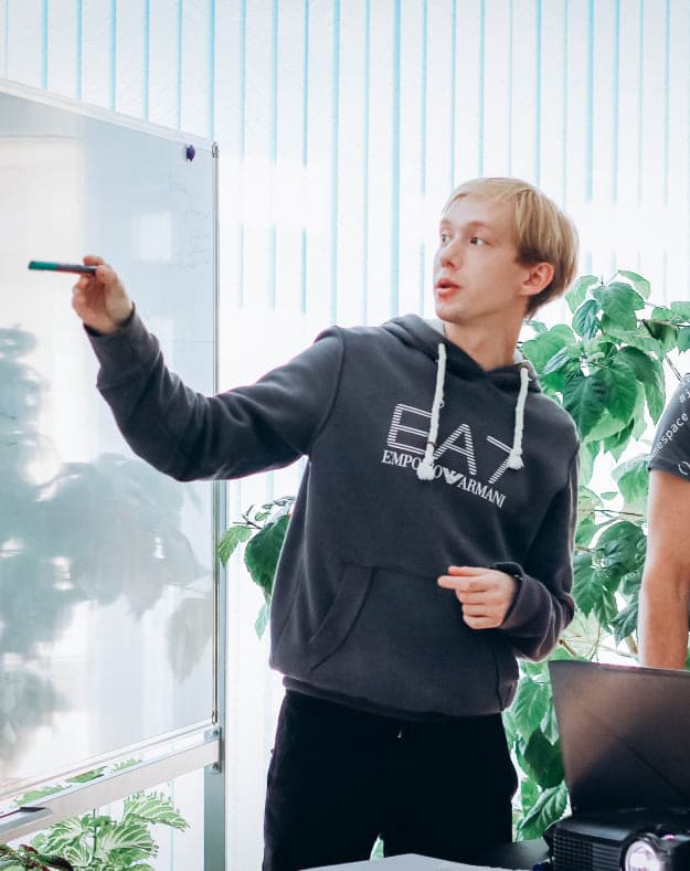 Kattis team member and project board photo